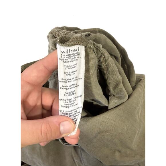 Wilfred With Linen Green Lyocell Linen Blend Jumpsuit Utility Womens 6 - Picture 7 of 7